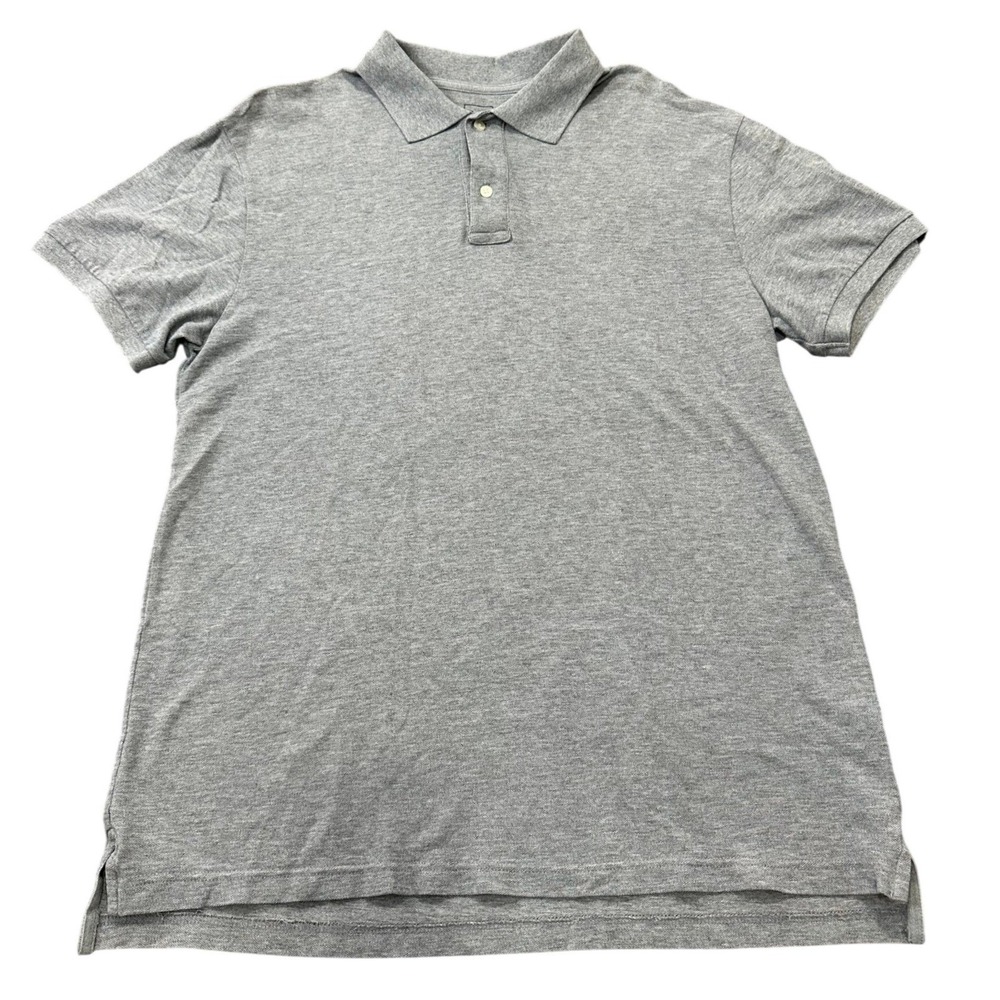 Gap Mens Short Sleeve Polo Shirt Gray Cotton Pique Classic Fit Large